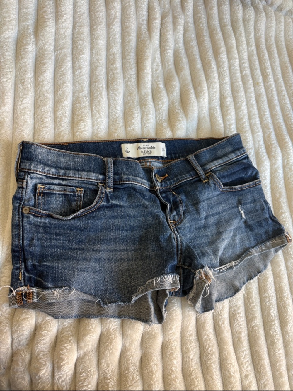 Y2K Abercrombie & Fitch Cutoff Denim Jean Shorts Indigo